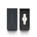 Daniel Wellington Classic Dover White Dial White Nylon Strap Watch For Women - DW00100309