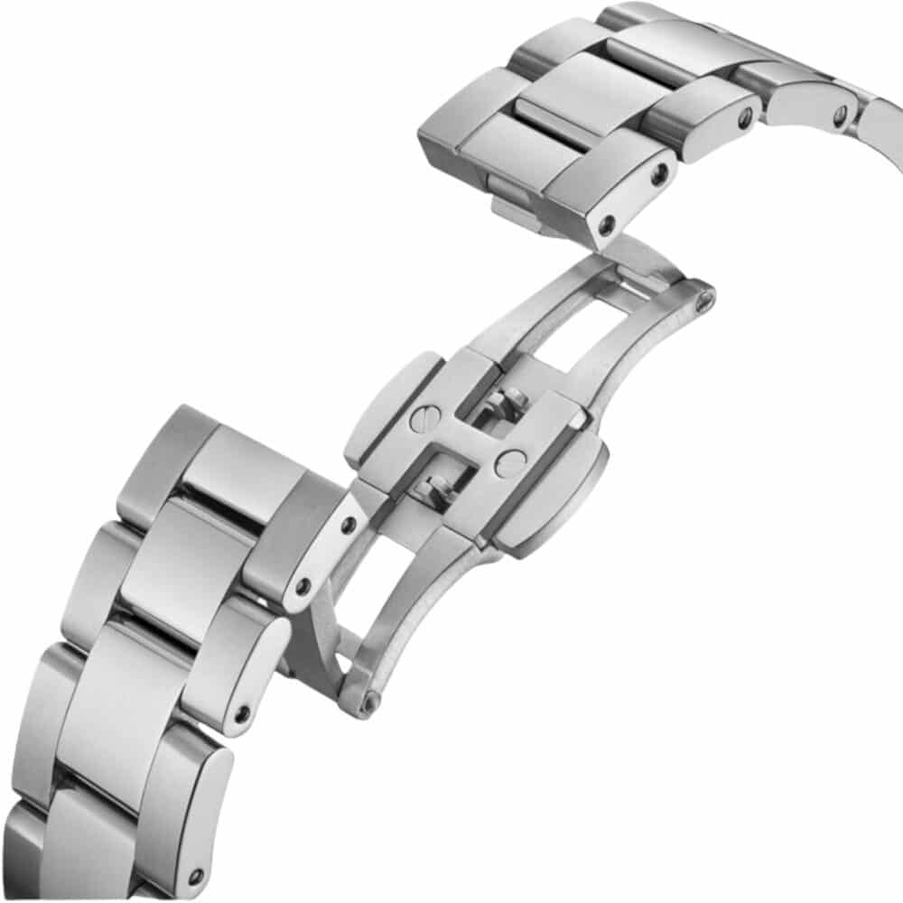 Daniel Wellington Iconic Pink Dial Silver Steel Strap Watch For Women - DW00100325