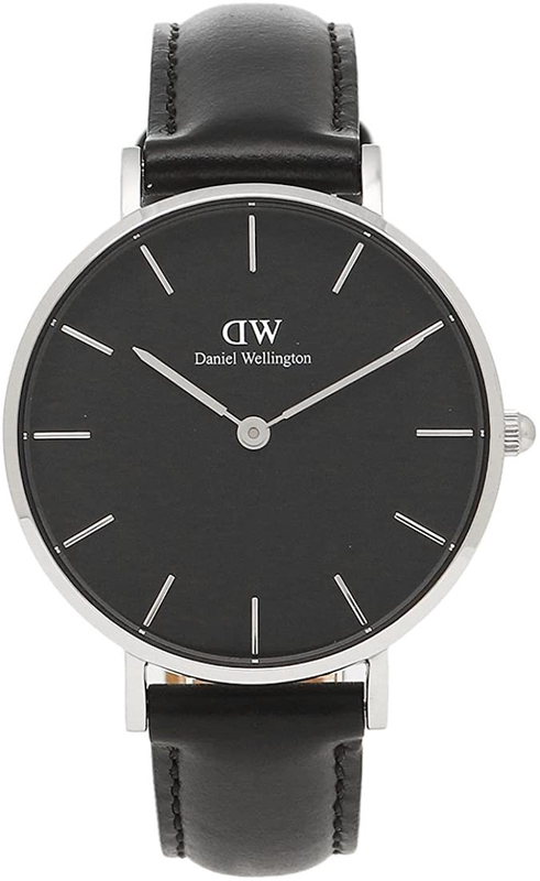 Daniel Wellington Petite Sheffield Black Dial Black Leather Strap Watch For Women - DW00100180