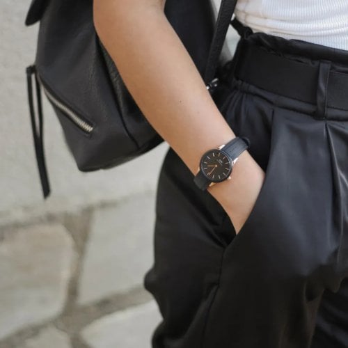 Daniel Wellington Iconic Motion Black Dial Rubber Strap 32mm Watch For Women - DW00100426