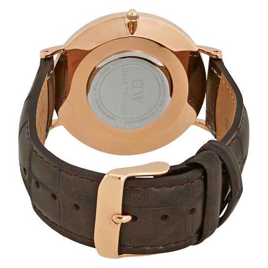 Daniel Wellington Classic York White Dial Brown Leather Strap Watch For Men - DW00100011