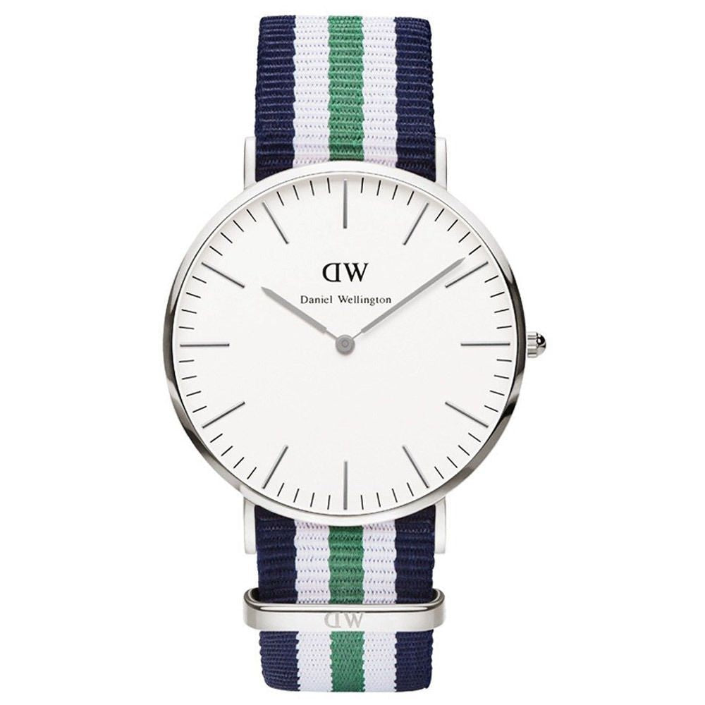 Daniel Wellington Classic Nottingham White Dial Two Tone NATO Strap Watch For Men - 0208DW