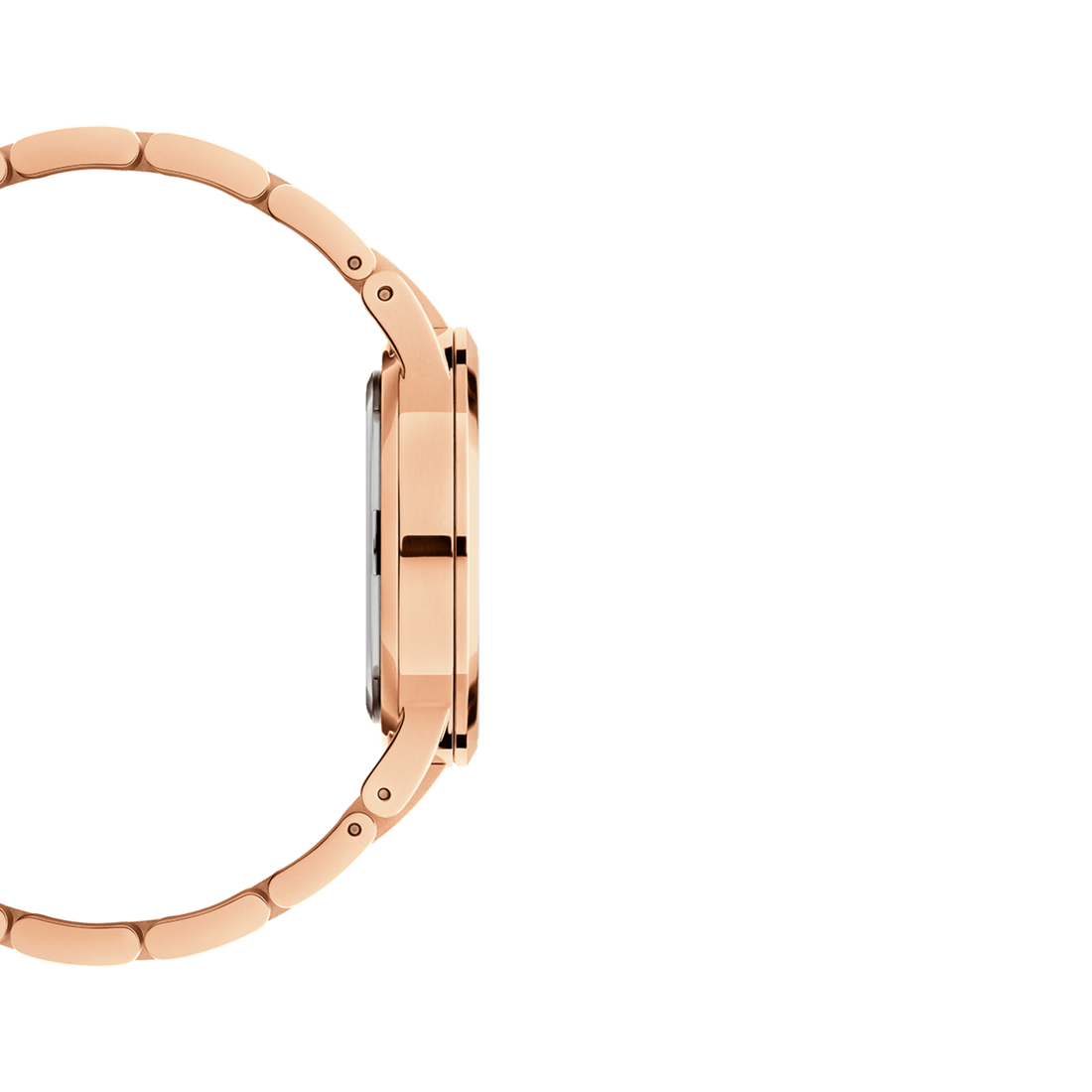 Daniel Wellington Iconic Link Analog Black Dial Rose Gold Steel Strap Watch For Women - DW00100214