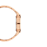 Daniel Wellington Iconic Link Analog Black Dial Rose Gold Steel Strap Watch For Women - DW00100214