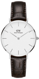 Daniel Wellington Classic Petite Reading White Dial Black Leather Strap Watch For Women - DW00100241