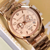 Michael Kors Paris Limited Edition Rose Gold Dial Steel Strap Watch for Women - MK5716