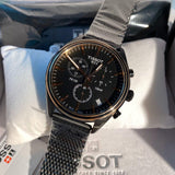 Tissot T Classic PR 100 Chronograph Anthracite Black Dial Black Mesh Bracelet Watch For Men - T101.417.23.061.00