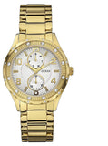 Guess Siren Diamonds Silver Dial Gold Steel Strap Watch for Women - W0442L2