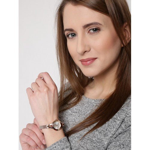 Emporio Armani Chiara Silver Dial Rose Gold Steel Strap Watch For Women - AR7362