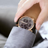 Calvin Klein Posh Grey Dial Black Leather Strap Watch for Men - K8Q376C3