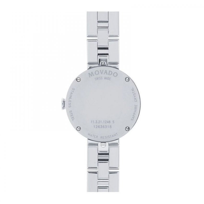 Movado Sapphire Diamonds Silver Dial Silver Steel Strap Watch For Women - 606814