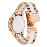 Michael Kors Ritz White Dial Two Tone Steel Strap Watch for Women - MK6324