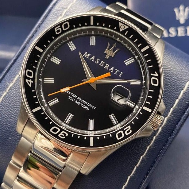 Maserati SFIDA Quartz Bue Dial Stainless Steel Watch For Men - R8853140001