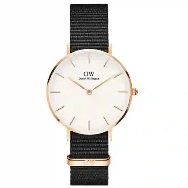 Daniel Wellington Classic Petite Cornwall White Dial Green NATO Strap Watch For Women - DW00100253