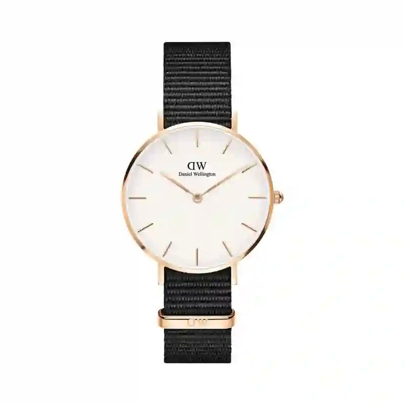 Daniel Wellington Classic Petite Cornwall White Dial Green NATO Strap Watch For Women - DW00100253