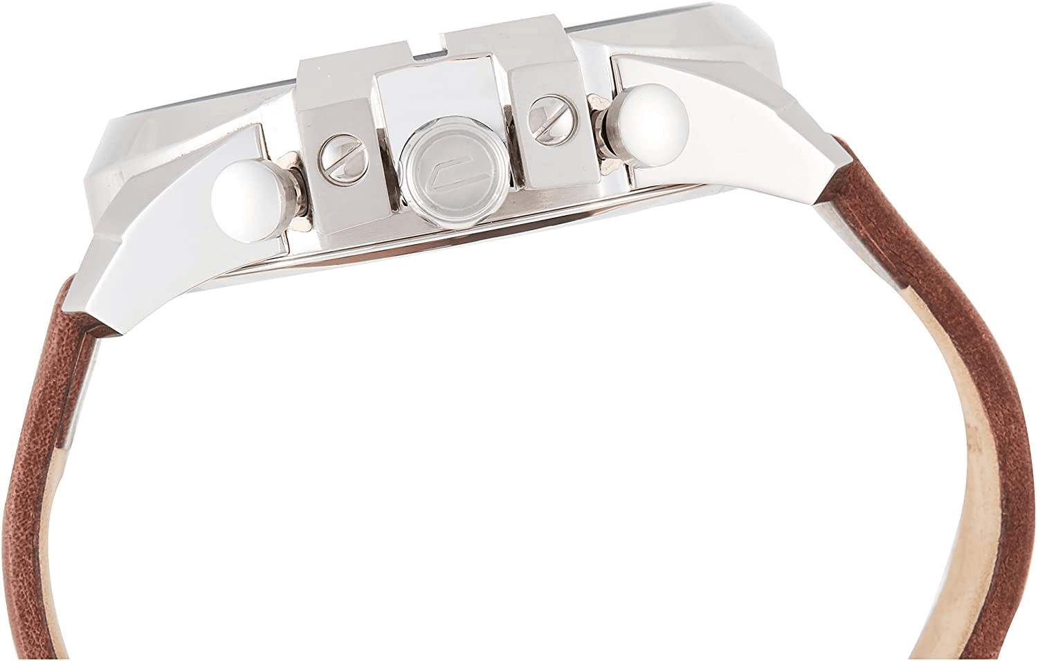 Diesel Mega Chief Chronograph Black Dial Brown Leather Strap Watch For Men - DZ4290