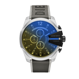 Diesel Mega Chief Chronograph Black Dial Grey Nylon Strap Watch For Men - DZ4523