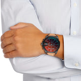 Diesel Mega Chief Chronograph Black Dial Brown Leather Strap Watch For Men - DZ4476