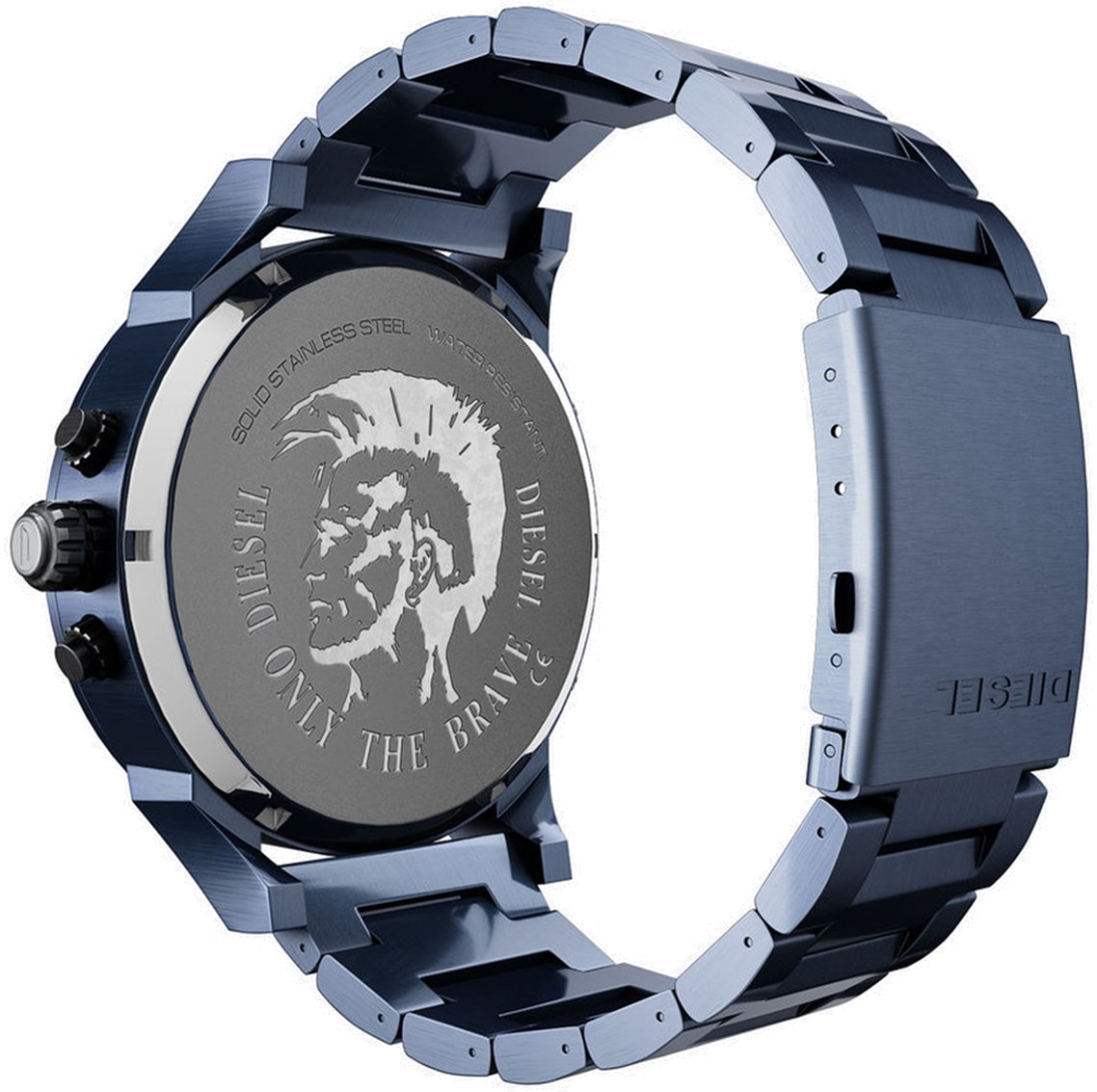 Diesel Daddy 2.0 Chronograph Grey Dial Blue Steel Strap Watch For Men - DZ7414