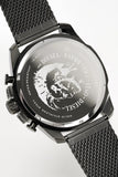 Diesel Mega Chief Chronograph Black Dial Black Mesh Strap Watch For Men - DZ4527