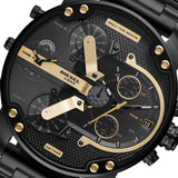 Diesel Mr. Daddy 2.0 Chronograph Black Dial Black Steel Strap Watch For Men - DZ7435