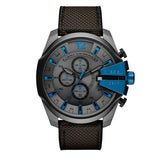 Diesel Mega Chief Chronograph Black Dial Black Nylon Strap Watch For Men - DZ4500