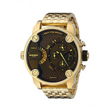 Diesel Mr Daddy Blue Dial Gold Steel Strap Watch For Men - DZ7347