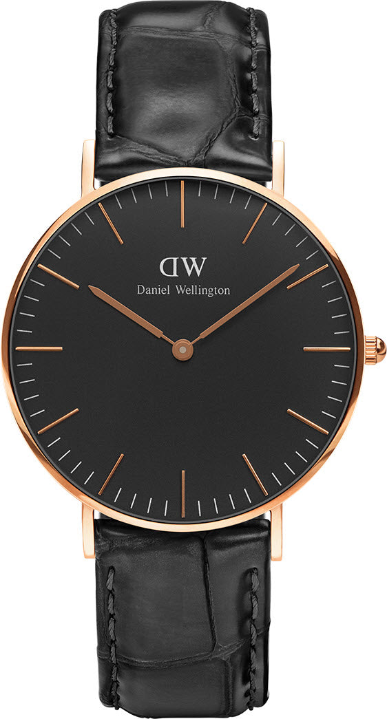 Daniel Wellington Classic Reading Black Dial Black Leather Strap Watch For Women - DW00100141