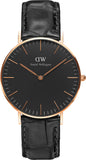 Daniel Wellington Classic Reading Black Dial Black Leather Strap Watch For Women - DW00100141