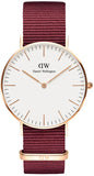 Daniel Wellington Classic Roselyn White Dial Red NATO Strap Watch For Women - DW00100271