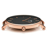 Daniel Wellington Classic Petite Dover Black Dial White NATO Strap Watch For Women - DW00100312