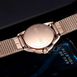 Calvin Klein Minimal White Dial Rose Gold Mesh Bracelet Watch for Women - K3M23626
