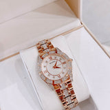 Bulova Crystal Mother of Pearl Dial Rose Gold Steel Strap Watch for Women - 98L197