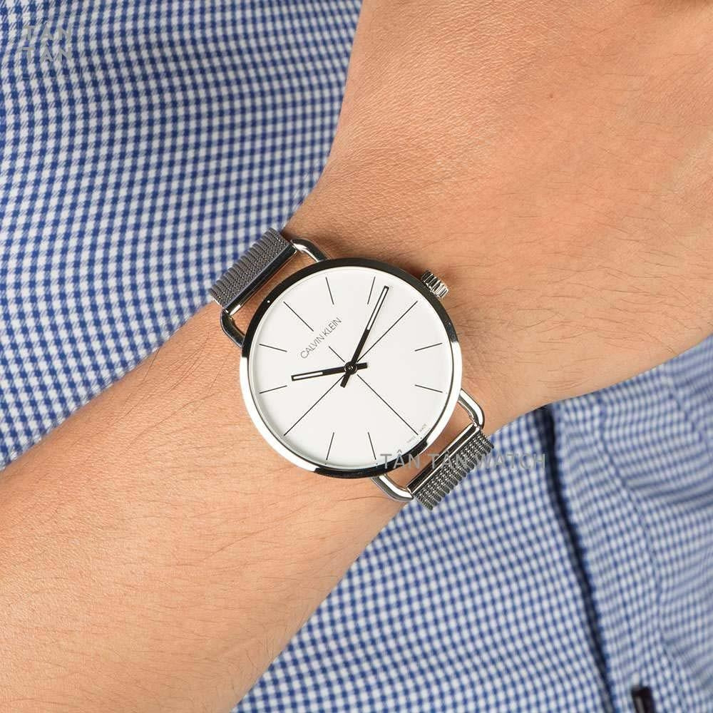 Calvin Klein Even Quartz White Dial Silver Steel Strap Watch for Women - K7B21126