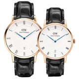 Daniel Wellington Dapper Reading White Dial Black Leather Strap Watch For Men - DW00100107