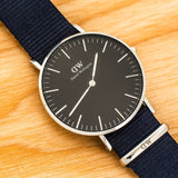 Daniel Wellington Classic Bayswater Black Dial Black NATO Strap Watch For Women - DW00100282