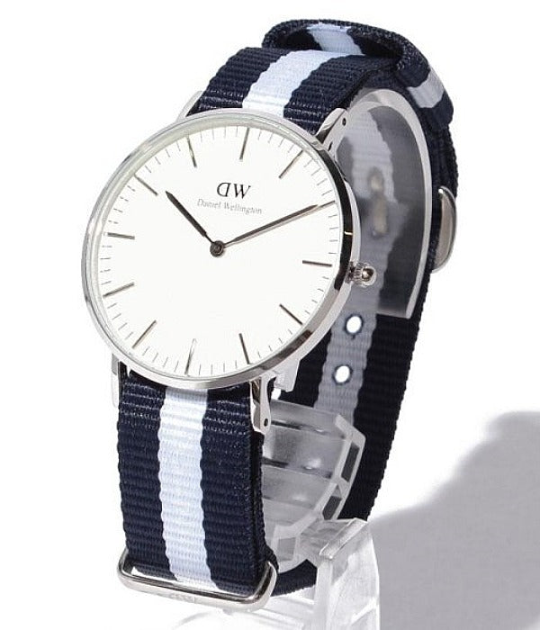 Daniel Wellington Classic Glasgow White Dial Two Tone NATO Strap Unisex Watch - DW00100047