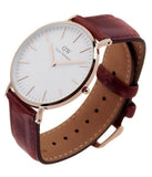 Daniel Wellington Classic Suffolk White Dial Brown Leather Strap Watch For Women - DW00100120