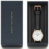 Daniel Wellington Classic Sheffield White Dial Black Leather Strap Watch For Men - DW00100084