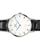 Daniel Wellington Dapper Reading White Dial Black Leather Strap Watch For Men - DW00100108