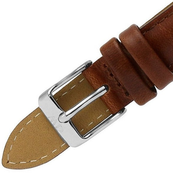 Daniel Wellington Classic Petite St Mawes White Dial Brown Leather Strap Watch For Women - DW00100187