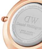 Daniel Wellington Classic Petite Dover Black Dial White NATO Strap Watch For Women - DW00100312