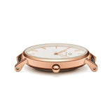 Daniel Wellington Classic Petite Reading White Dial Black Leather Strap Watch For Women - DW00100229