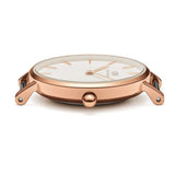 Daniel Wellington Classic Petite York White Dial Brown Leather Strap Watch For Women - DW00100232