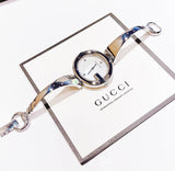 Gucci Guccissima Diamonds Mother of Pearl Dial Silver Steel Strap Watch For Women - YA134303