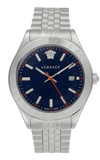 Versace Hellenyium Quartz Blue Dial Silver Steel Strap Watch for Men - VEVK00921
