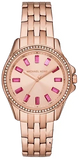 Michael Kors Mini Pilot Quartz Gold Dial Gold Steel Strap Watch For Women - MK7367