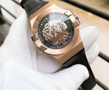 Maserati Potenza Automatic Skeleton Black Dial Black Leather Strap Watch For Men - R8821108039