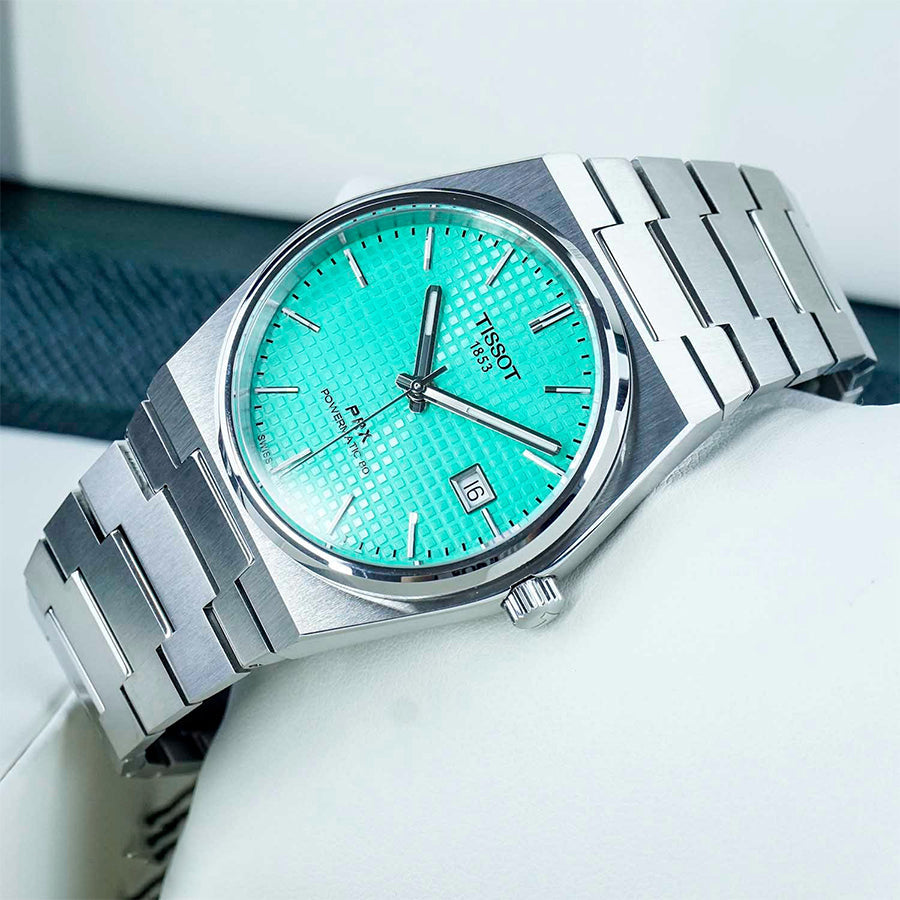 Tissot PRX Powermatic 80 Automatic Mint Green Dial Silver Steel Strap Watch for Men - T137.407.11.091.01