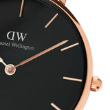 Daniel Wellington Classic Petite York Black Dial Brown Leather Strap Watch For Women - DW00100170